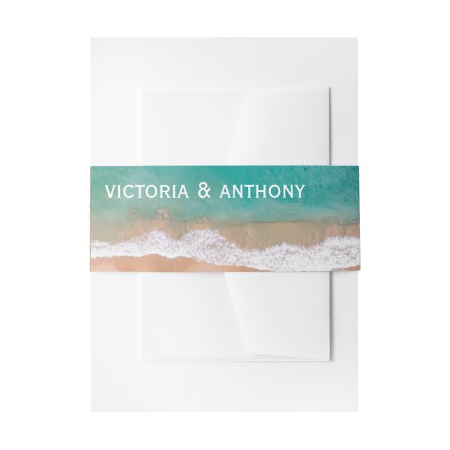Bandeau De Faire-part Ocean Wave, Mariage plage (Devant example)