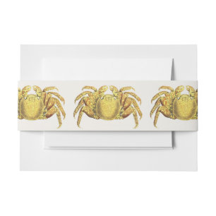 Bandeau De Faire-part Œuvre d'art côtière nautique vintage crabe variegé