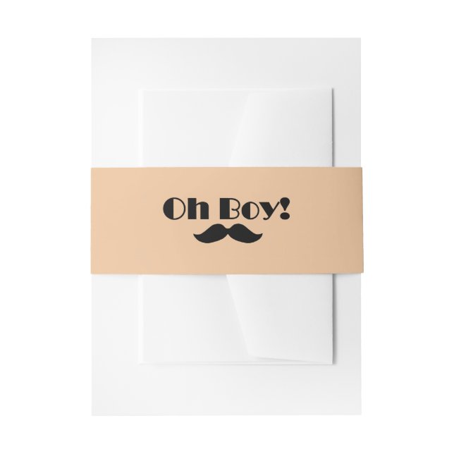 Bandeau De Faire-part Oh garçon Baby shower de moustache noire (Devant example)