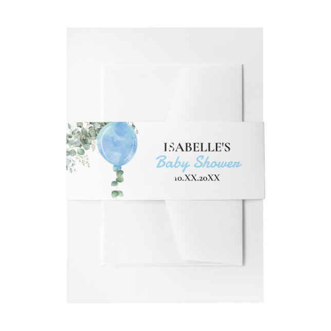 Bandeau De Faire-part Oh mon garçon ballon vert baby shower eucalyptus (Devant example)