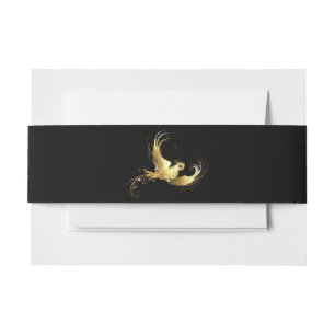 Bandeau De Faire-part Oiseau d'or sur Arrière - plan noir