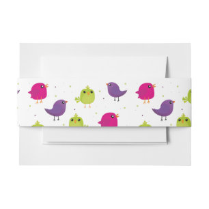 Bandeau De Faire-part Oiseaux colorés mignons
