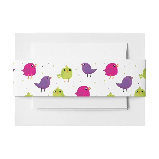Bandeau De Faire-part Oiseaux colorés mignons  (Devant Example)
