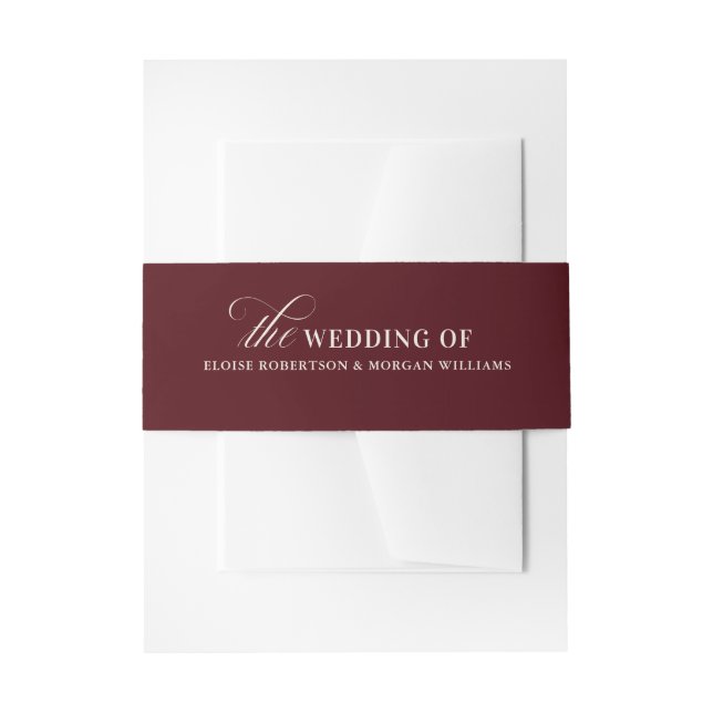 Bandeau De Faire-part Old Money Modern Formal Burgundy Luxury Wedding (Devant example)
