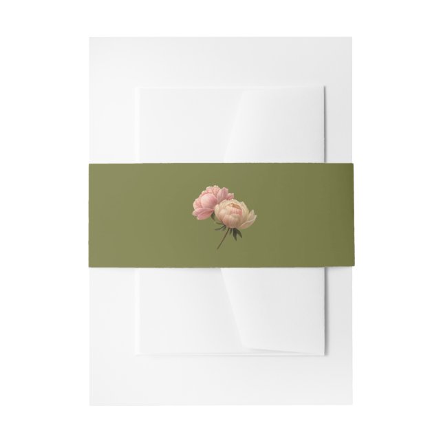 Bandeau De Faire-part Olive Green | Mariage Rose chic (Devant example)