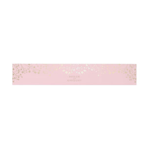 Bandeau De Faire-part Or du souffle du bébé et mariage rose