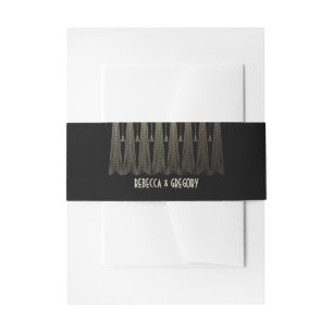Bandeau De Faire-part Or et mariage noir de Gatsby d'art déco