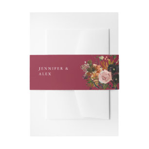 Bandeau De Faire-part Or Floral Rustique, Violet & Rose Pâle 4 v2 Baie