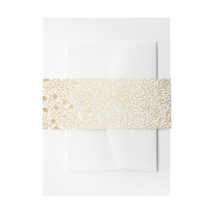 Bandeau De Faire-part or vintage et mariage floral blanc