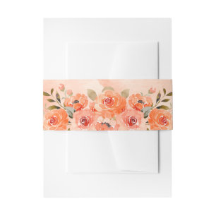 Bandeau De Faire-part Orange Fleurs Invitation Bande Belly