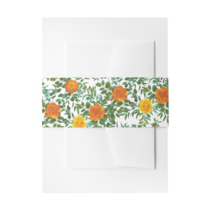Bandeau De Faire-part Orange Peony & Rose Floral Mariage