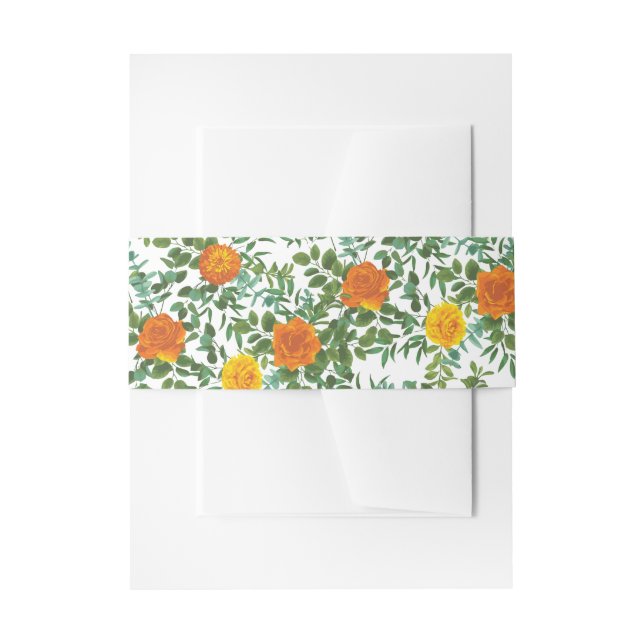 Bandeau De Faire-part Orange Peony & Rose Floral Mariage (Devant example)