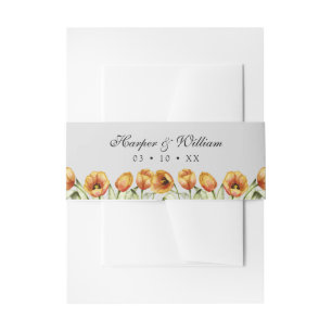 Bandeau De Faire-part Orange tulipes faire-part de mariage ceinture