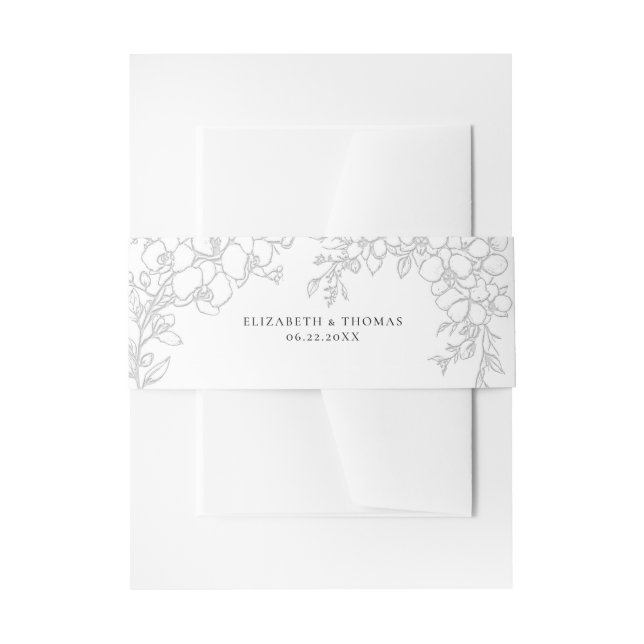 Bandeau De Faire-part Orchidée Élévée Blanche Mariage Formel Traditionne (Devant example)