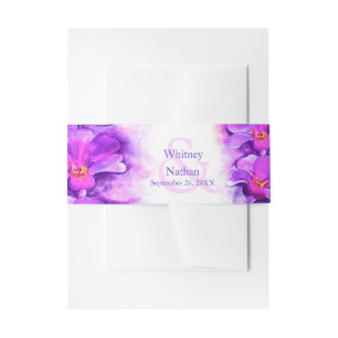 Bandeau De Faire-part Orchidée stylisée aquarelle libre bande fixe