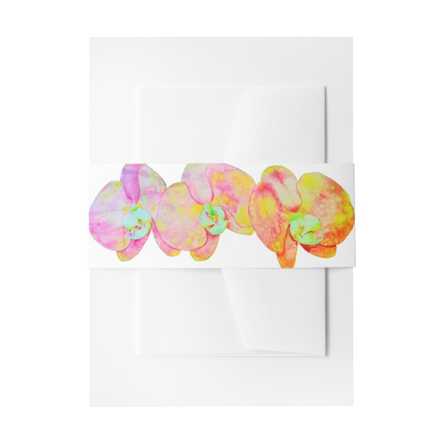 Bandeau De Faire-part Orchidées des Caraïbes, fleurs d'aquarelle tropica (Devant example)