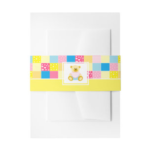 Bandeau De Faire-part Ours d'or en écaille, Baby shower