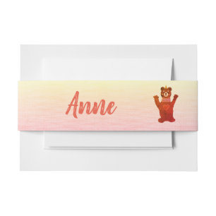 Bandeau De Faire-part Ours Invitation personnalisée Bandes du ventre