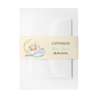 Bandeau De Faire-part Ourson en peluche doux rêve Fête de bébé garçon