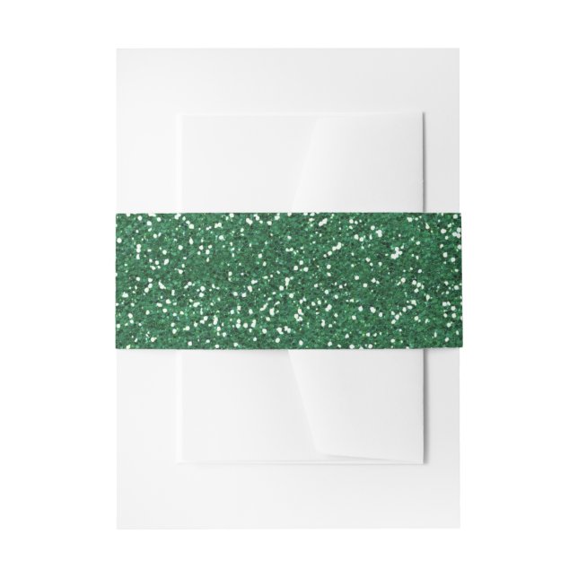 Bandeau De Faire-part Pailleté Vert & Paillettes Argentées (Devant example)