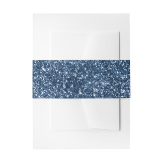 Bandeau De Faire-part Paillettes Bleu Marine Faux