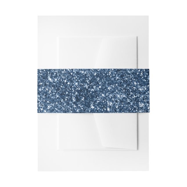 Bandeau De Faire-part Paillettes Bleu Marine Faux (Devant example)