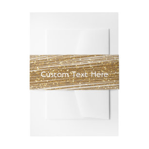 Bandeau De Faire-part Paillettes de fausse brillance brossées or et glam