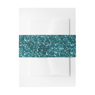 Bandeau De Faire-part Paillettes de Faux Bleu Sarcelle