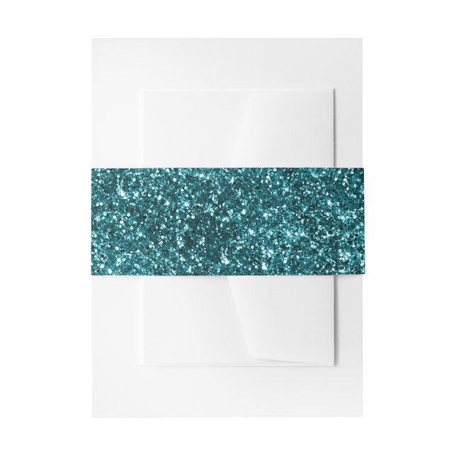 Bandeau De Faire-part Paillettes de Faux Bleu Sarcelle (Devant example)