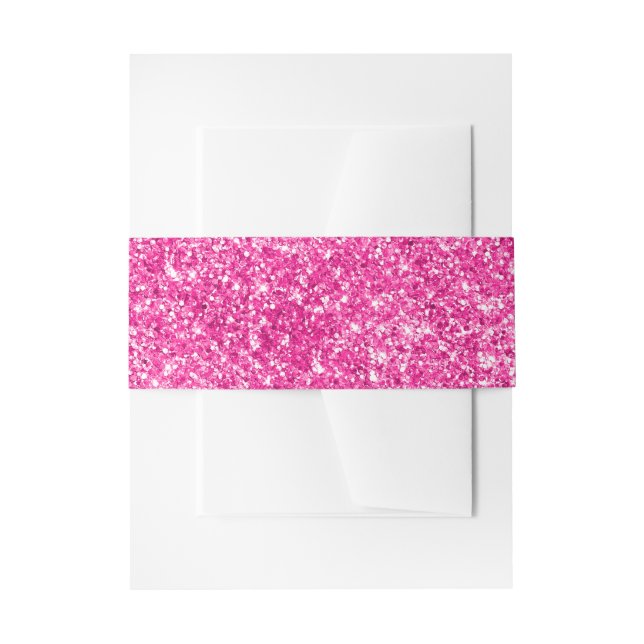 Bandeau De Faire-part Paillettes Faux Rose Chaud (Devant example)
