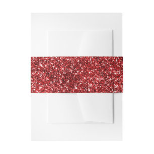 Bandeau De Faire-part Paillettes Faux Ruby Rouge