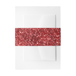 Bandeau De Faire-part Paillettes Faux Ruby Rouge
