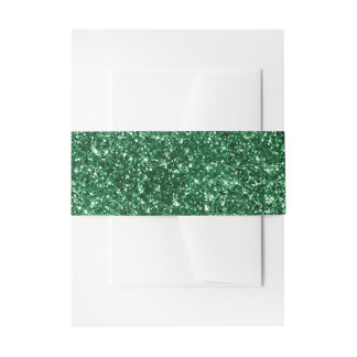 Bandeau De Faire-part Paillettes vert forêt Faux