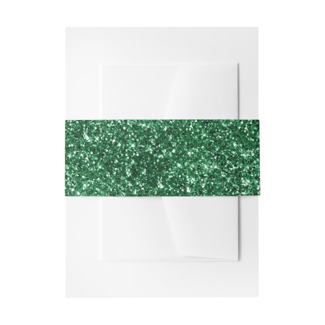 Bandeau De Faire-part Paillettes vert forêt Faux (Devant example)