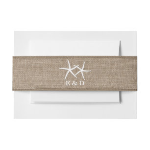 Bandeau De Faire-part Paires rustiques de mariage de toile de jute