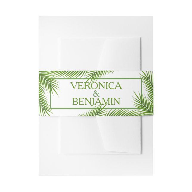 Bandeau De Faire-part Palm Feuilles Tropical Beach Mariage (Devant example)