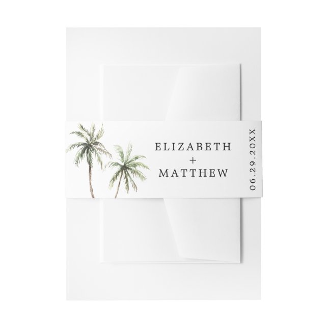 Bandeau De Faire-part Palm Tree Tropical | Mariage minimal (Devant example)