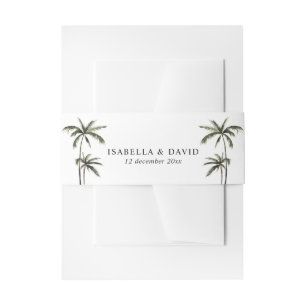 Bandeau De Faire-part Palm Tree Tropical Minimal Green Mariage