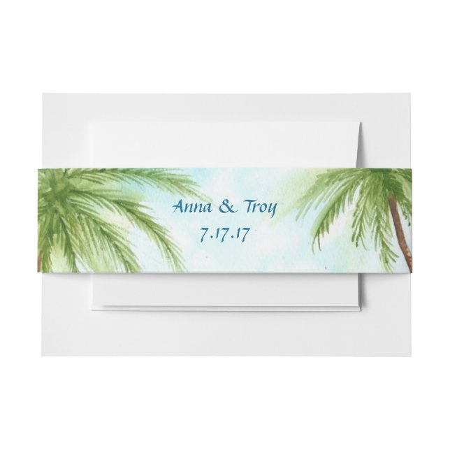 Bandeau De Faire-part Palm Trees Belly Band (Devant Example)