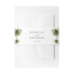 Bandeau De Faire-part Palmiers tropicaux Sable Beach Destination Mariage