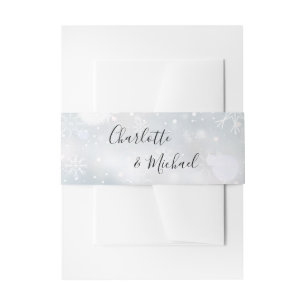 Bandeau De Faire-part Papier à lettres Signature Flocons de neige d'hive