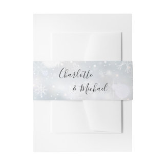 Bandeau De Faire-part Papier à lettres Signature Flocons de neige d'hive