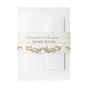 Bandeau De Faire-part Papier blanc parchemin coupé dentelle mariage dama