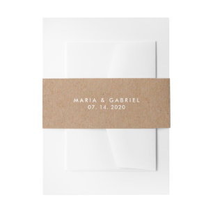 Bandeau De Faire-part Papier kraft simple Mariage personnalisé