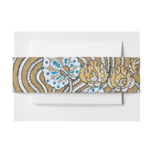 Bandeau De Faire-part papier peint bleu art nouveau cyclamen