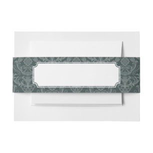 Bandeau De Faire-part Papier peint floral vert de luxe de damassé