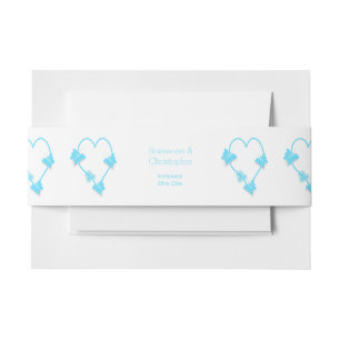 Bandeau De Faire-part Papillon bleu couleur Mariage de conception cardia