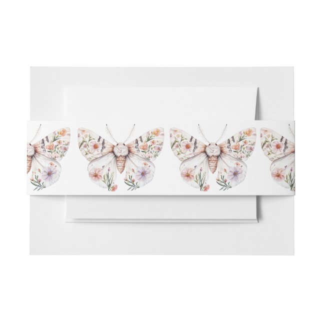 Bandeau De Faire-part Papillon floral Fleur sauvage Boho (Devant Example)