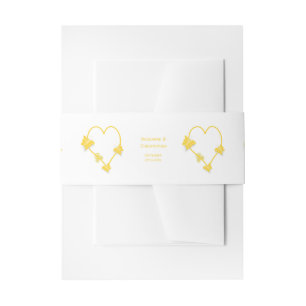 Bandeau De Faire-part Papillon jaune Mariage de conception cardiaque