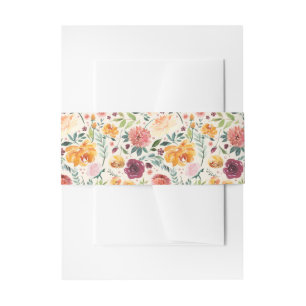 Bandeau De Faire-part Paprika Burgundy Floral Invitation Belly Band